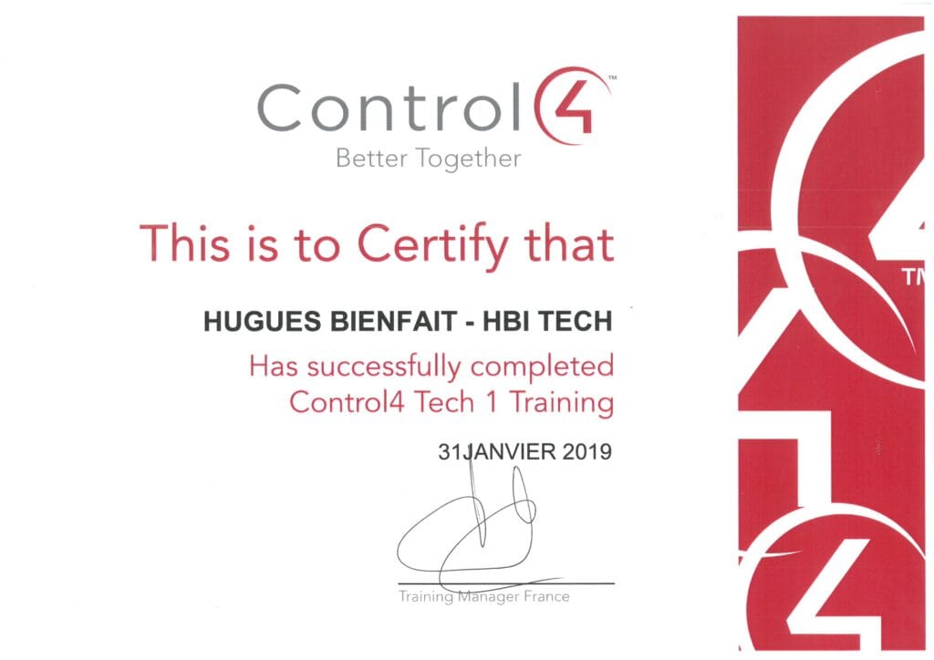Control 4 - certificate
